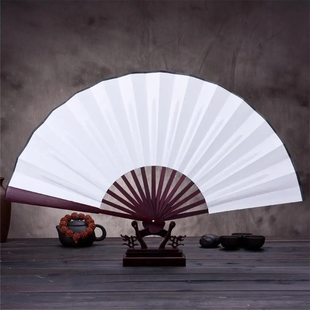 8 Inch/10 Inch Silk Cloth Blank Chinese Folding Fan Wooden Bamboo Antiquity Folding Fan For Calligraphy Painting Dropshipping