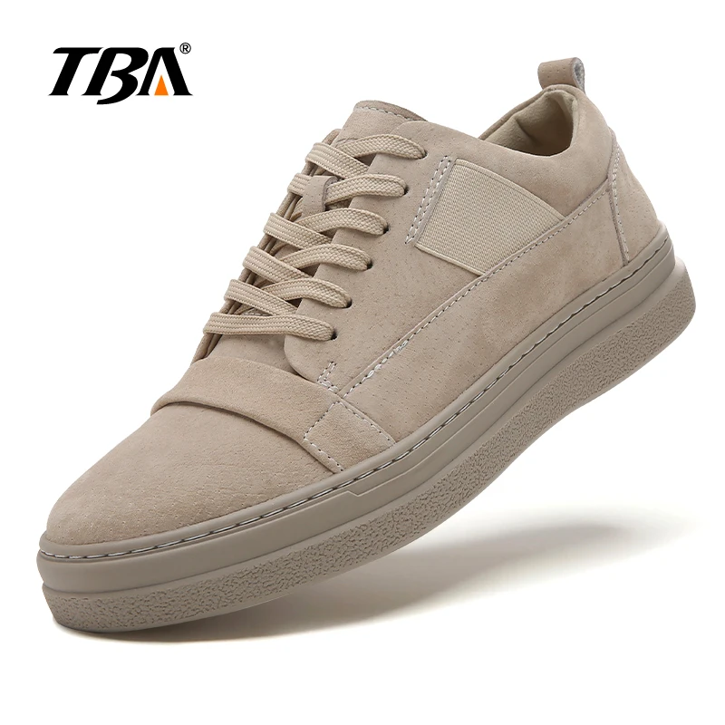 2019 Beige Genuine Leather Shoes Men Spring Autumn Outdoor brand Casual Hot Sale Man Flats Rubber Zapatos Hombres 3811 | Обувь