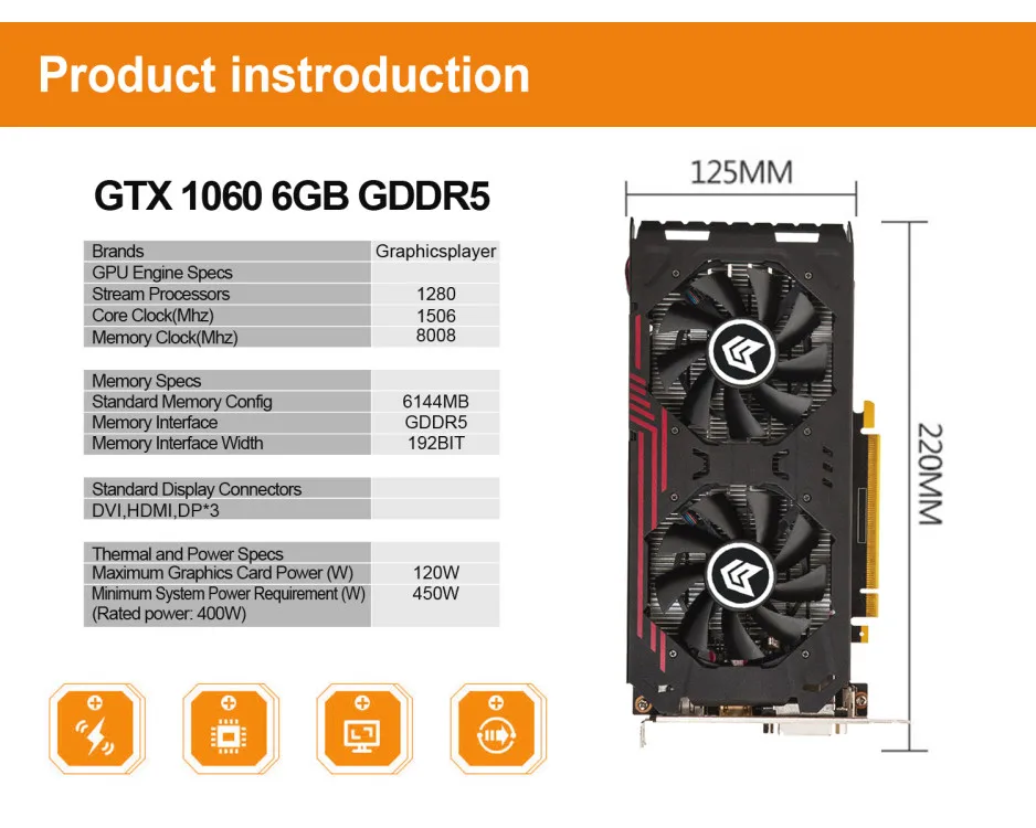 Видеокарта GTX1060 6 ГБ 192BIT GDDR5 NVIDIA GeForce PC игровая видеокарта|Видеокарты| |