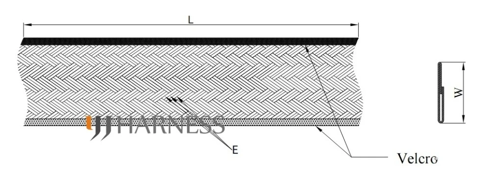 

3/4" Black Flexo Wrap with Hook & Loop Braided sleeving Cable Wrap size 19mm