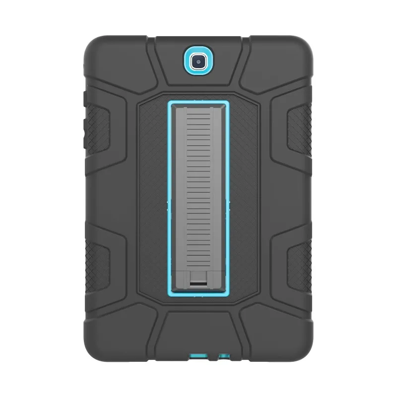 black blue case Чехол для планшета, чехол для samsung Galaxy Tab S2 9,7 T810 T815 T813N T819N, Силиконовый противоударный чехол-подставка с пленкой - Цвет: black blue case