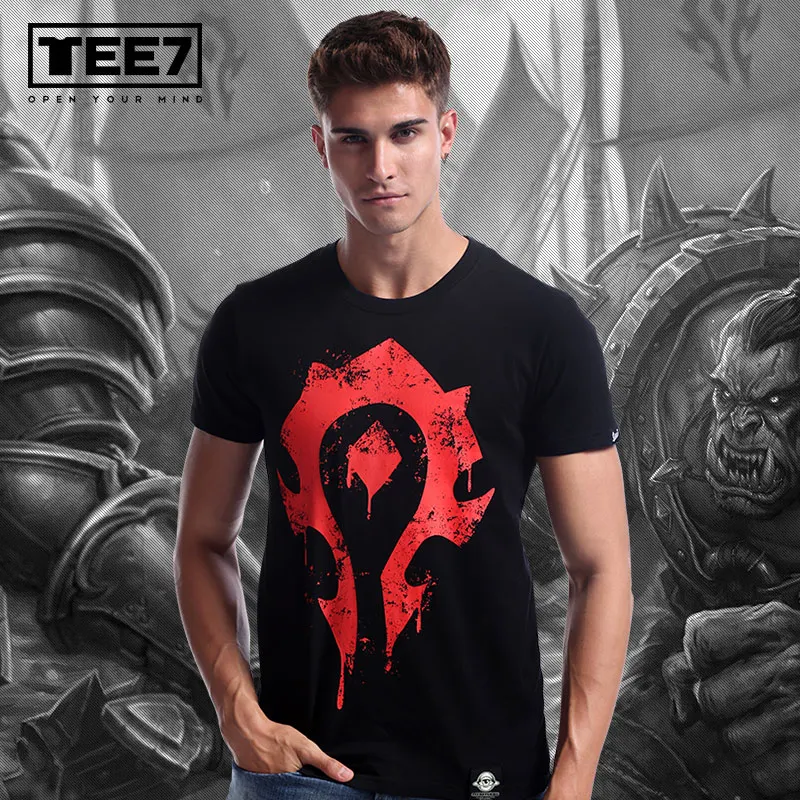 TEE7 Для мужчин игры WOW Повседневное футболка Tribe навсегда эмблема Размеры M-4XL