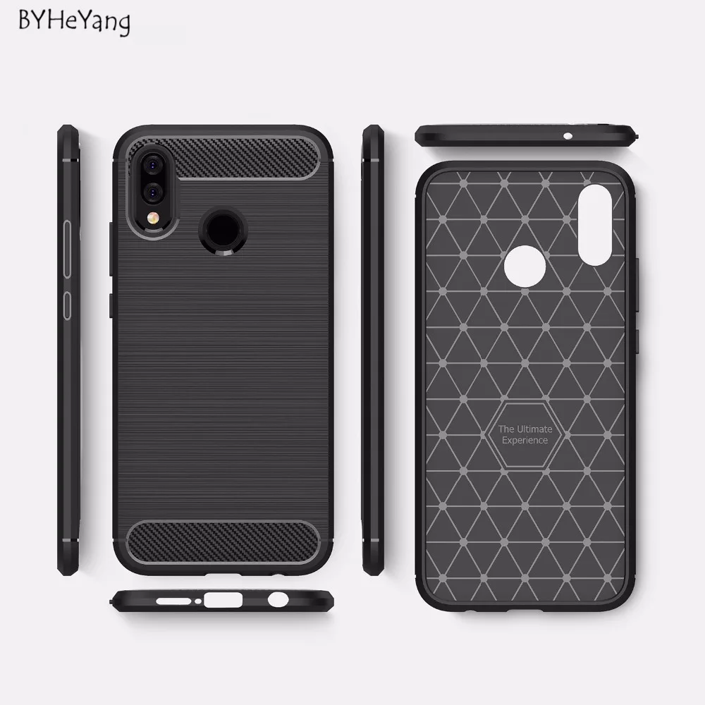 Чехол BYHeYang для Huawei P20 Lite противоударный бампер из углеродного волокна прочный ТПУ