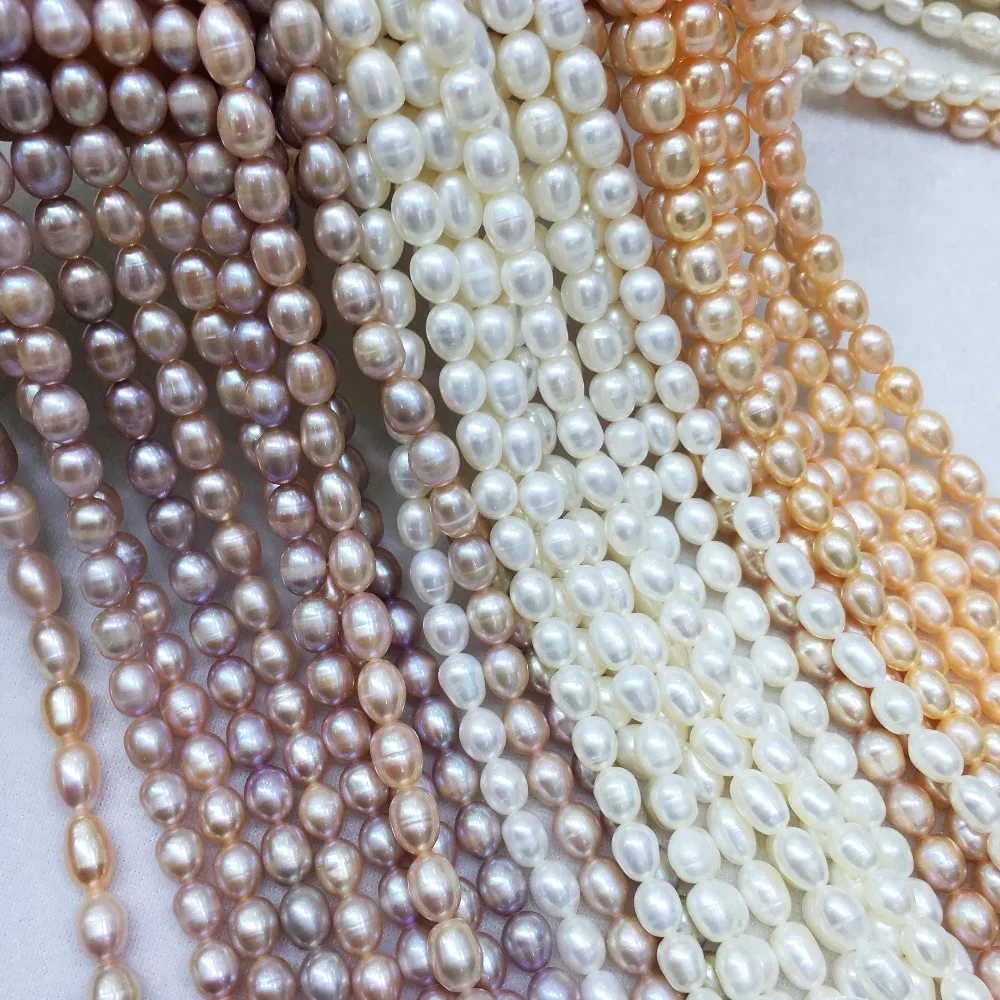 

Natural freshwater pearl beads high quality 36 cm perforated loose beads DIY ladies necklace bracelet production 7-8MM 3colors
