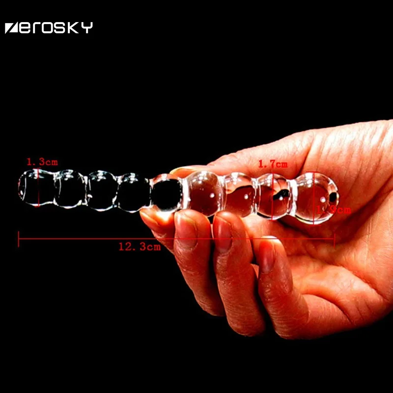Zerosky Crystal Glass Dildos Anal Plug 9 beads Buttplug Toys Adult products Vagina Masturbation Beads Sex Toy | Красота и здоровье