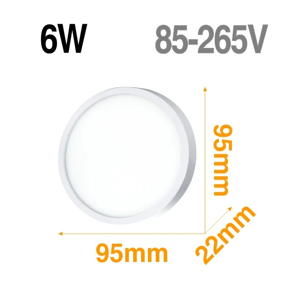 6W Mirror shape Ультратонкий Светодиодный потолочный светильник, современный светодиодный панельный светильник, 48 Вт, 36 Вт, 24 Вт, 18 Вт, 9 Вт, 6 Вт, 85-265 в, потолочный светильник для спальни, кухни - Цвет корпуса: 6W Mirror shape