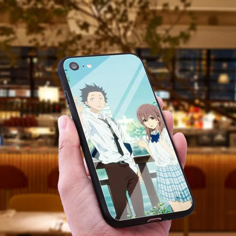 WEBBEDEPP A Silent Voice Tempered Glass Phone Case for Apple iPhone Xr Xs Max X or 10 8 7 6 6S Plus 5 5S SE 7Plus |