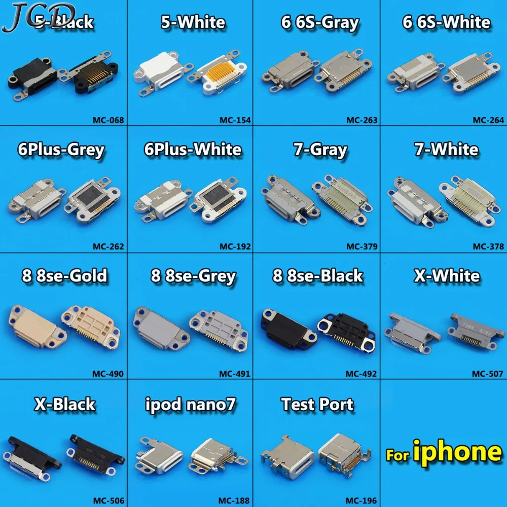 JCD для iPhone 5 5G 6 6Plus 6S 7 7G 7P 8 8X ipod nano test USB разъем зарядного устройства запасной