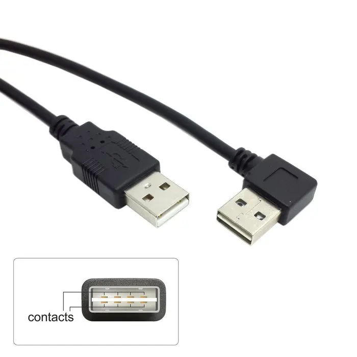 Новый кабель передачи данных USB 2 0 папа-папа 100 см Реверсивный дизайн левый и