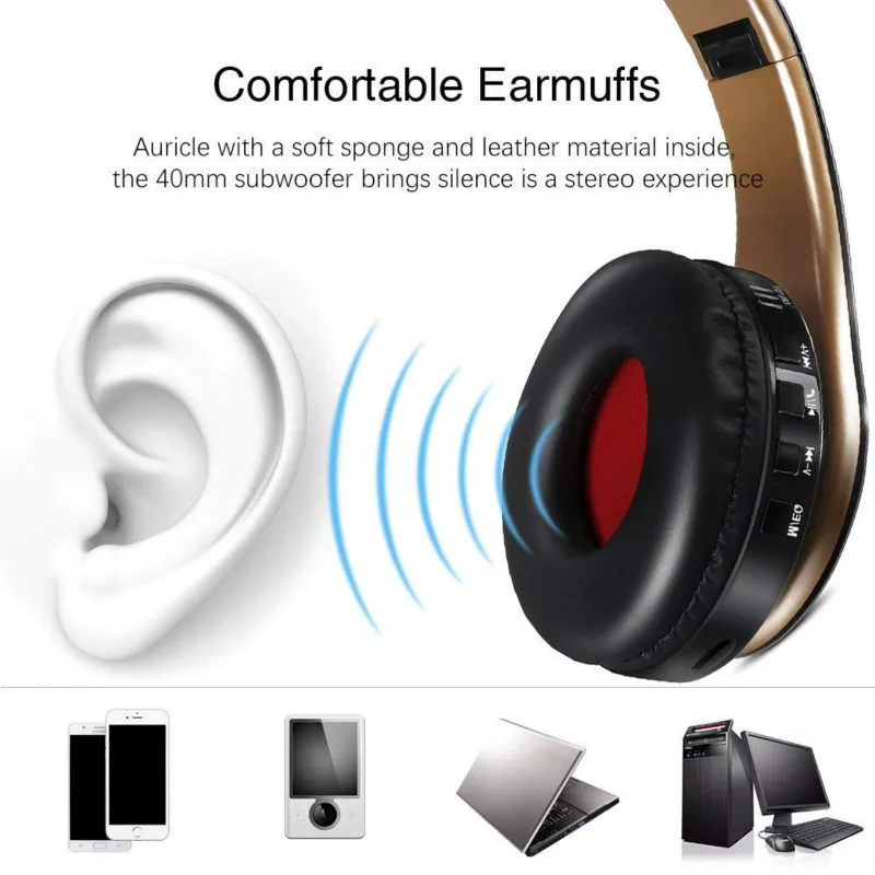 Популярные Bluetooth наушники складные беспроводные стерео гарнитуры Handsfree с