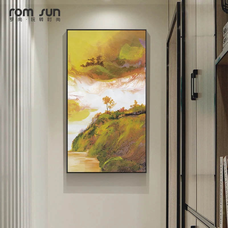 Абстрактный пейзаж большого размера холст живопись горы река плакаты печатные