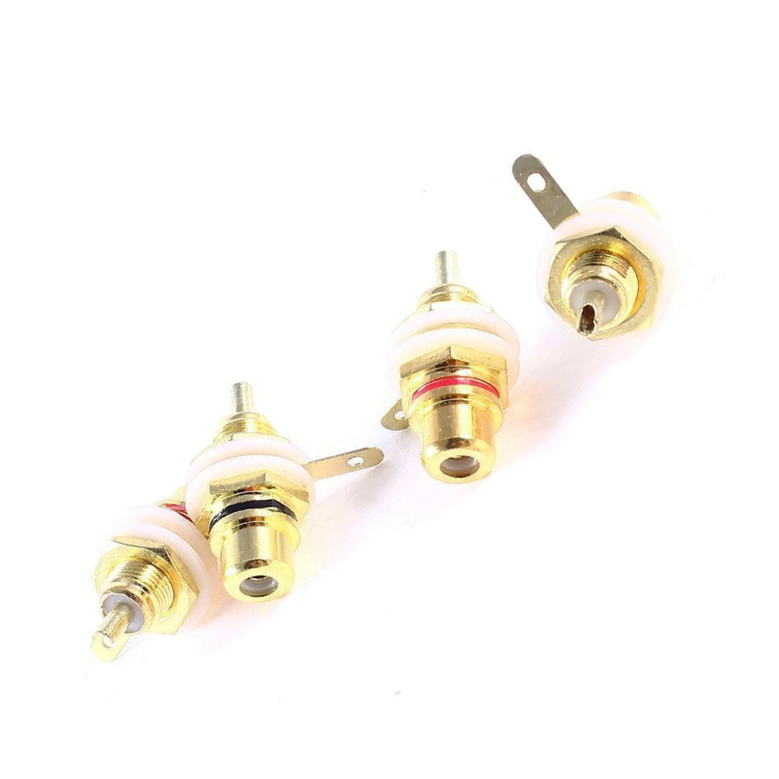 4 шт. RCA Phono Шасси Панель Крепление женский разъем золотой тон|connectors gold|gold connectortone |