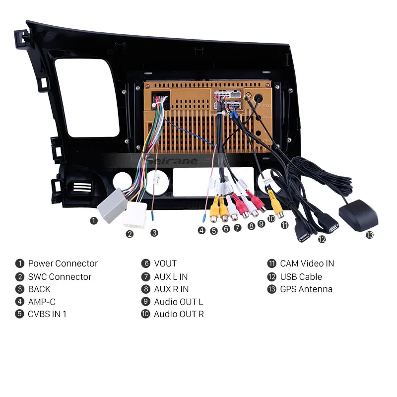 Seicane Android 8 1 9 &quotАвтомобильный GPS плеер для Honda Civic 2006 2007 2008 2009 2010 2011 2DIN навигационная