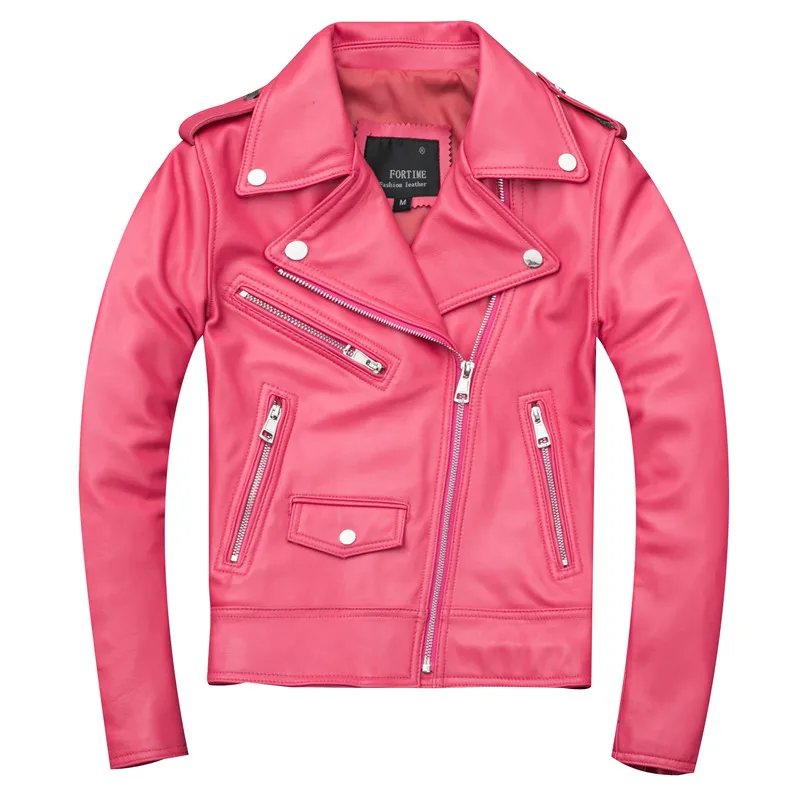 Новая модная цветная женская куртка из натуральной овечьей кожи локомотивная