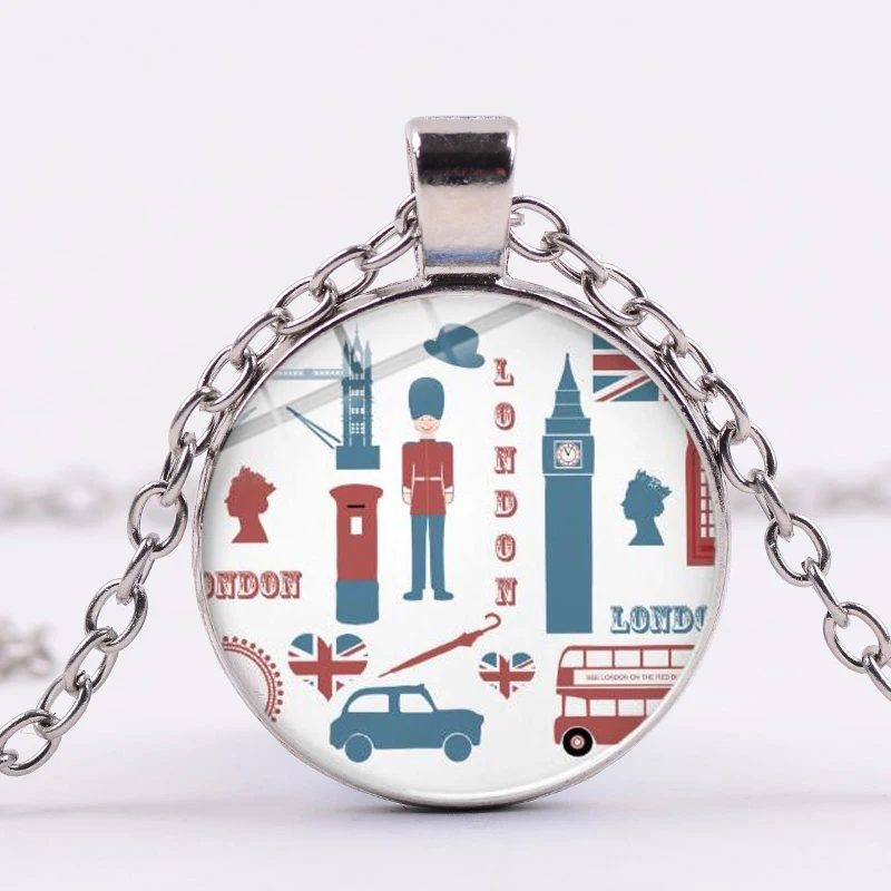 SONGDA классический Лондон тематическая подвеска ожерелье красный двухэтажный