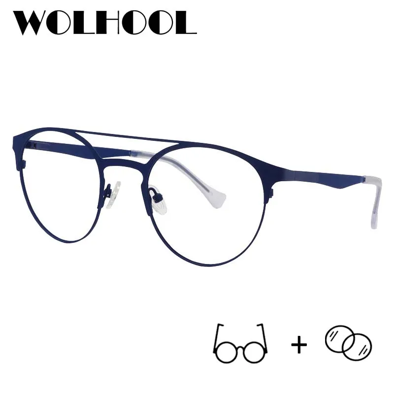 Новый дизайн большой Металл прогрессивные рецепт очки для женщин Ясно Круглый