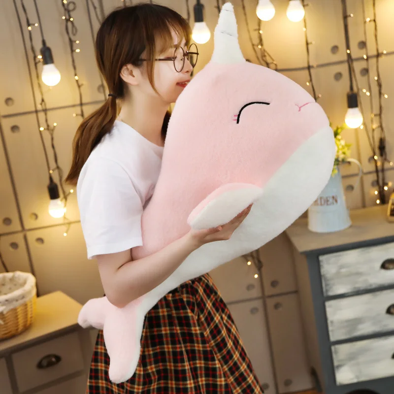 

35cm/50cm/70cm New soft cute stuffed fish doll whale plush pillow kids toys christmas birthday gift for children
