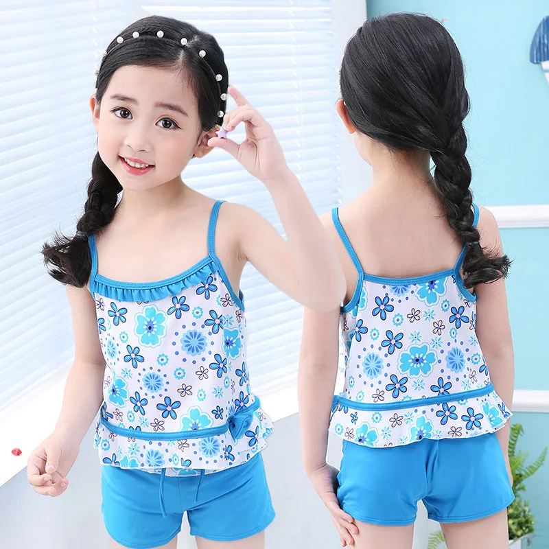 Купальники для девочек из двух предметов одежда плавания милые детские