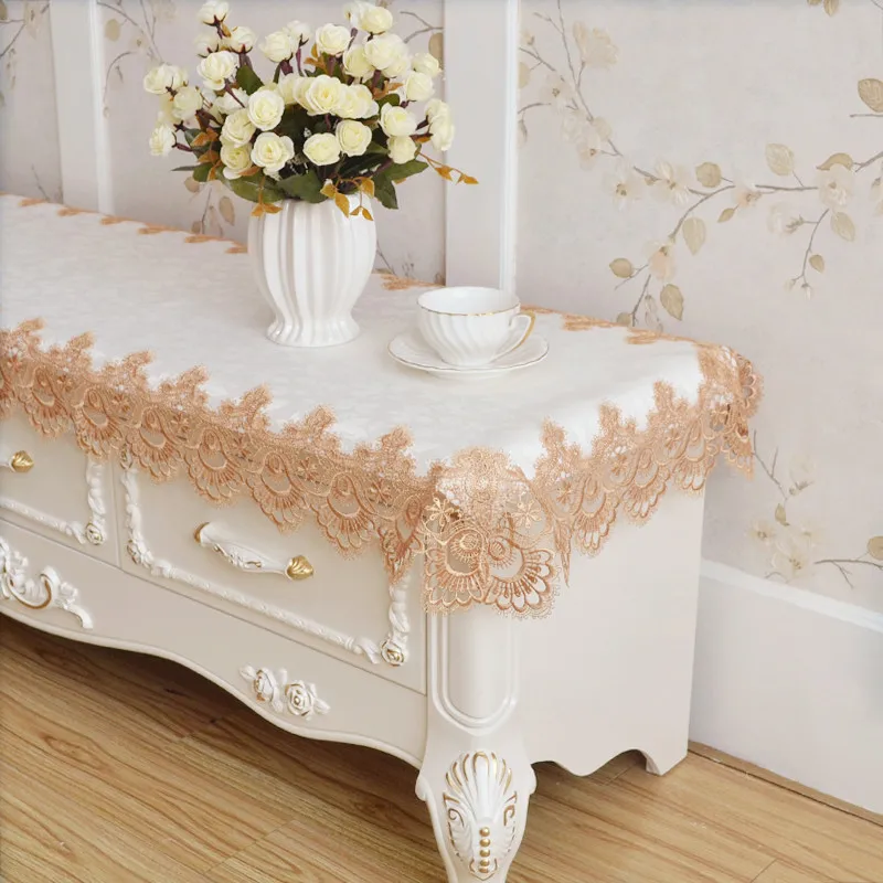 Скатерть кружевная прямоугольная для гостиной чайного/журнального столика