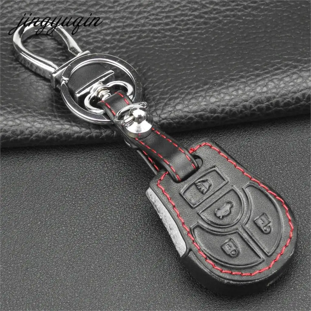 Кожаный чехол для дистанционного ключа с 4 кнопками jingyuqin брелок Nissan Altima Maxima Sentra