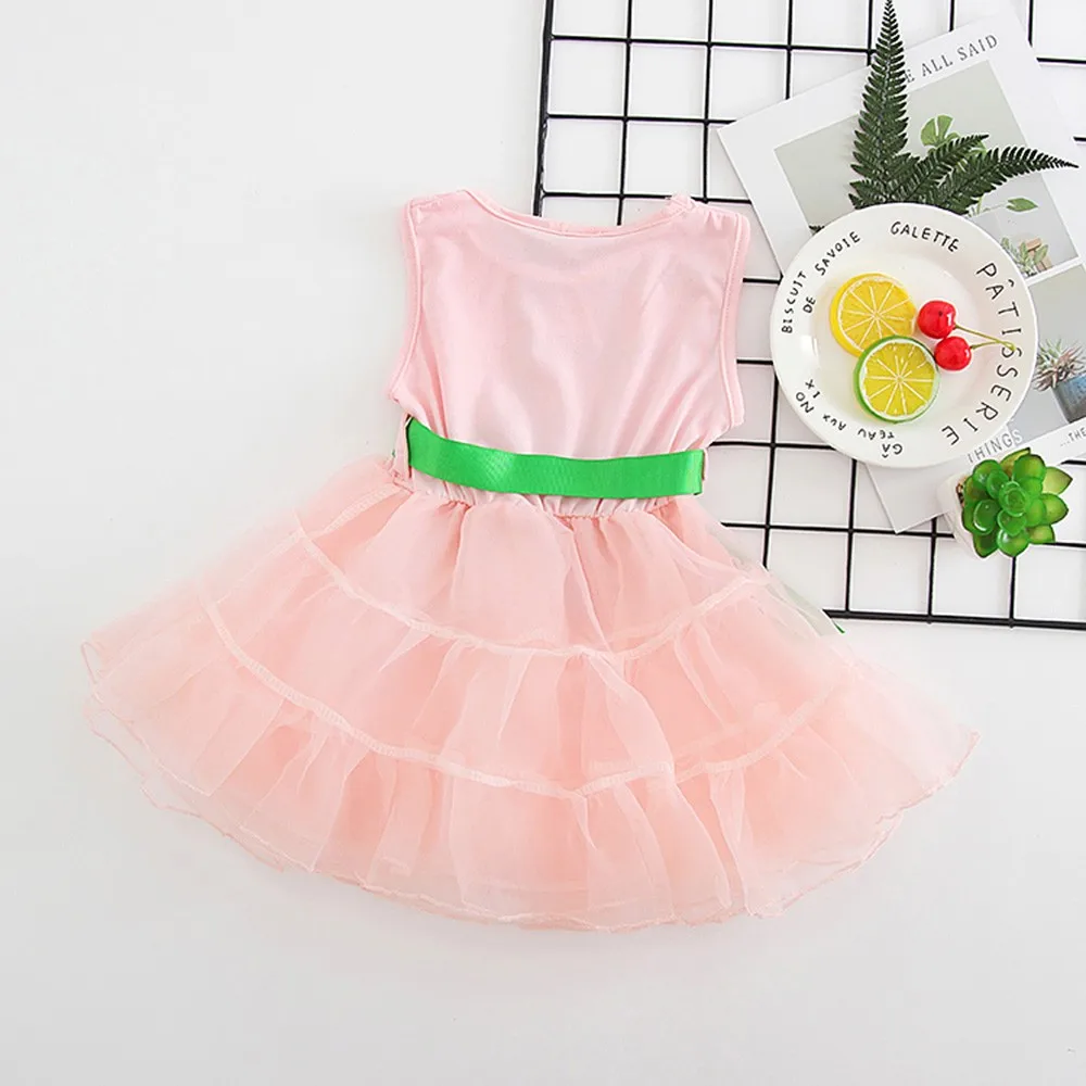 LONSANT Baby Girl Dress Infant Kid Solid Bowknot Yarn Princess Sleeveless lovely Children Girls summer fashion Clothes | Мать и ребенок