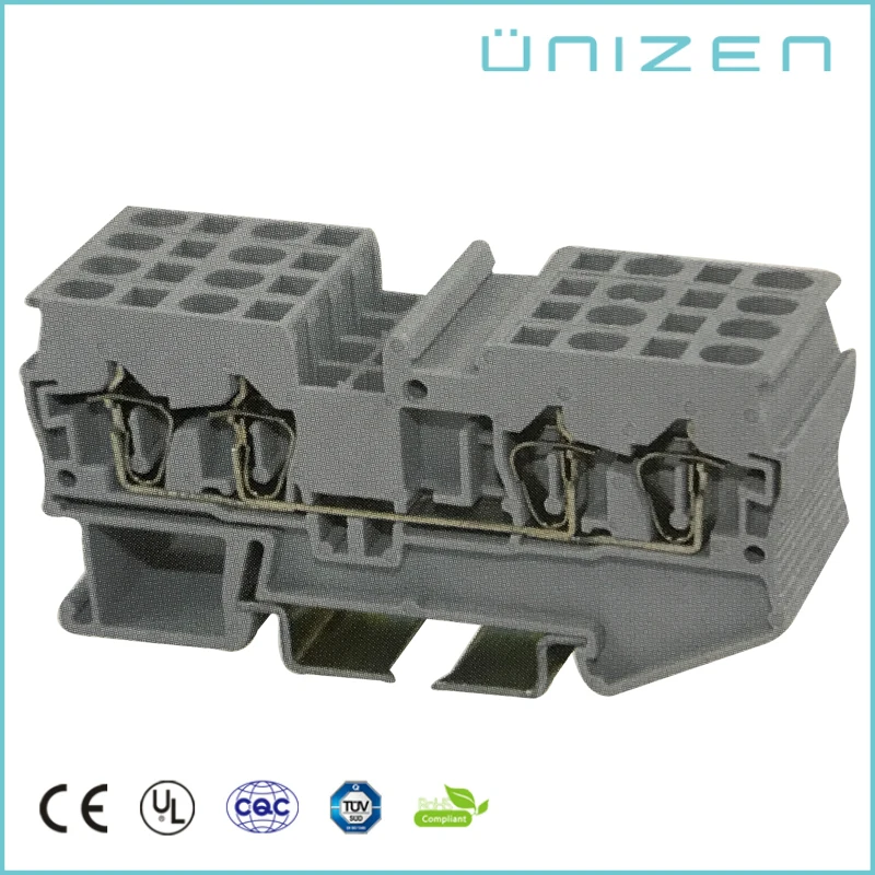 UNIZEN JUT3 2.5/2 2 60 шт. 800 в/24а серая пружина din рейка Клеммная колодка 24 12AWG reihenklemmen 0 4mm2
