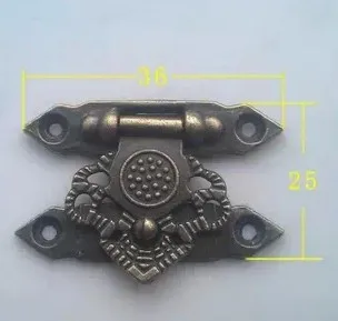 20 шт., латунные замки для шкатулки, 36x25 мм