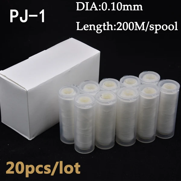 PJ-1 0.10mm 200M 20 шт./лот PJ1/2/3/4/5 Высокая прочность полиэстер приманки эластичная нить катушка морская для доставки прикорма и оснастки эластичные Невидимый приманки леска - Цвет: PJ-1 0.10mm 200M