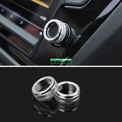 Silver Кнопка Аудио Стерео регулятор громкости Ручка кольцо Крышка автомобильные аксессуары для Volkswagen vw Tiguan mk2 Atlas t-roc Ateca - Название цвета: Silver
