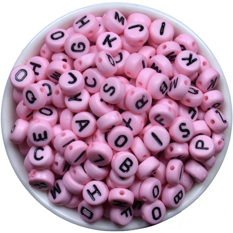 200 шт. акриловые бусины для бижутерии 7 мм|alphabet letter beads|letter beadsbeads for jewelry making |