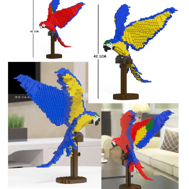JEKCA Macaw монтажные блоки Имитационные птицы в сборе игрушка животное креативный