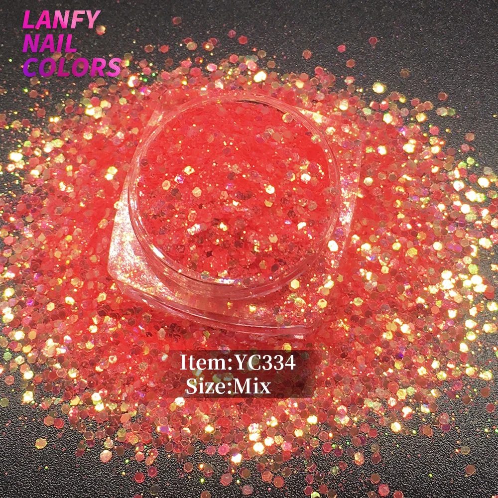 YC337A Mix American Fantasy Iridescent Pink With Purple-Light Color Nail Glitter Home DIY Decoration Craft | Красота и здоровье