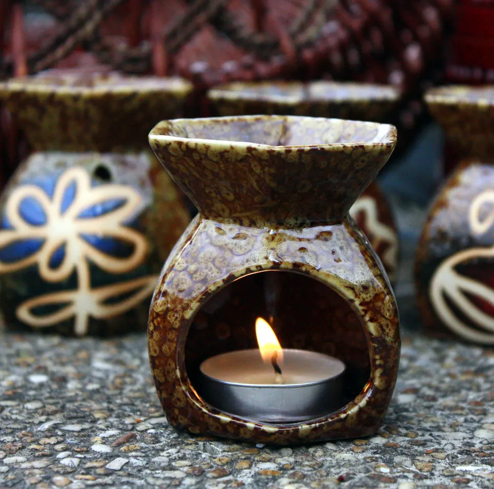 Тайланд Индия винтажный Керамический Мини диффузор эфирного масла свеча