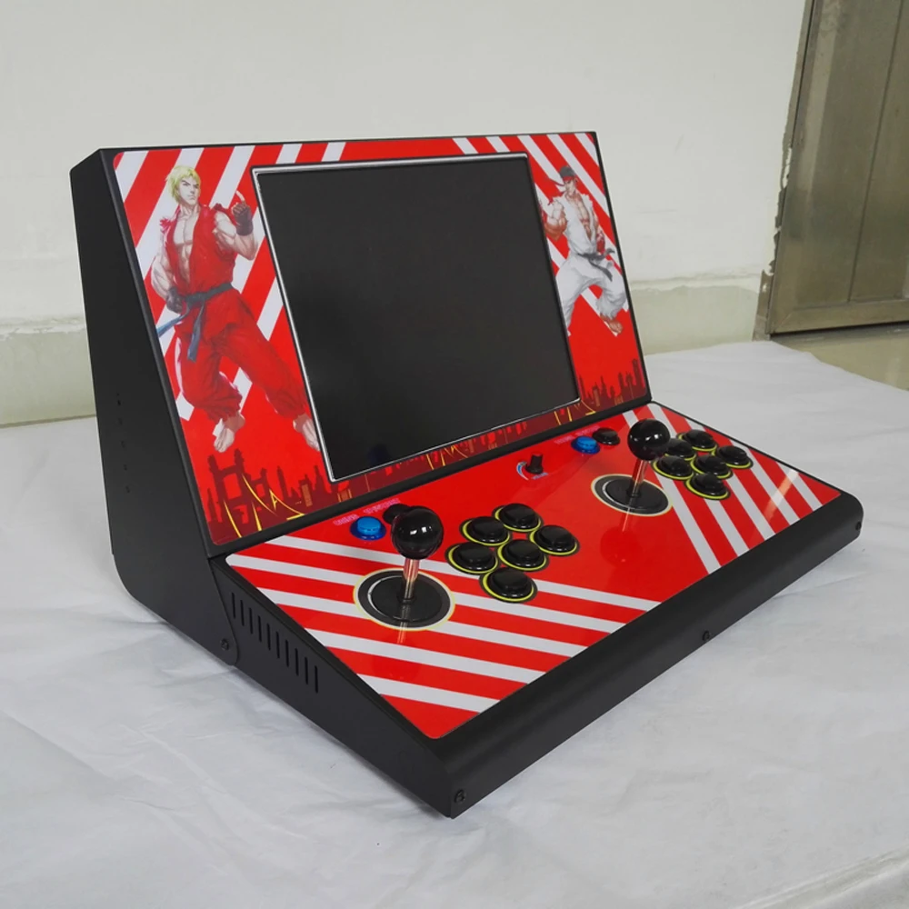 15 дюймов настольный ЖКД аркадная игра машина с игрой 2222 в 1 jamma board 2 игрока Настольный аркадный горизонтальный игровой шкаф
