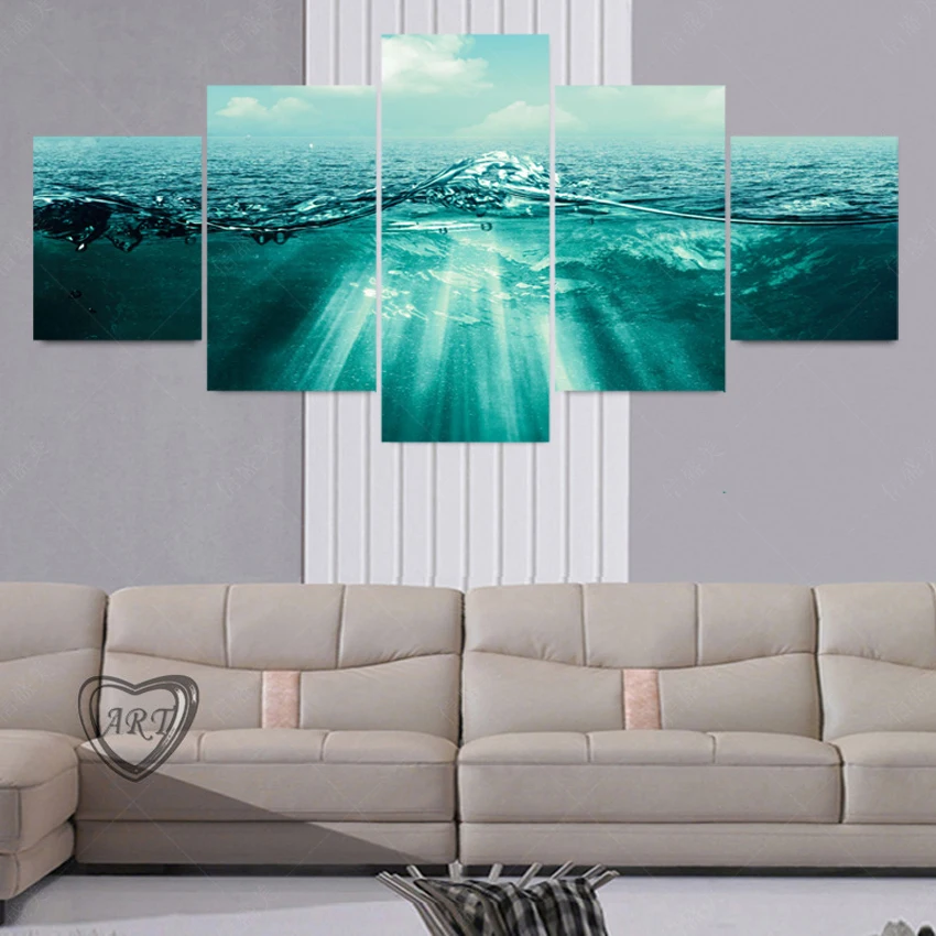 5 Шт. Современные (без Рамки) Уровнем моря Cuadros Decoracion Холст Маслом Искусства Pintura