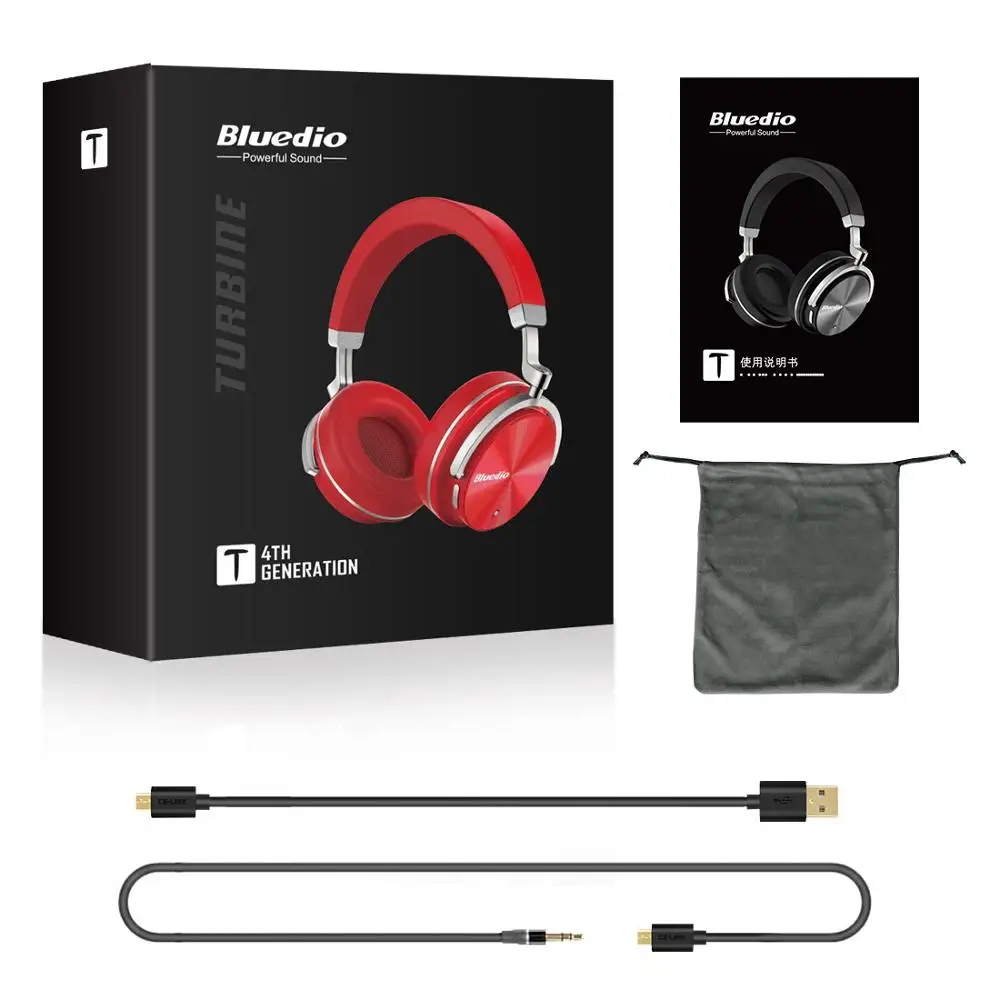 Original Bluedio T4 Bluetooth Headphone Active Noise Cancelling Stereo Sound Wireless Headset With Microphone For Phone &amp Music |