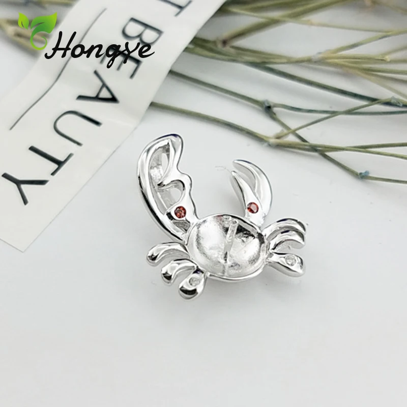 Hongye, женский большой краб-кулон, ожерелья, серебро 925, цепочка на шею, чувствительная кожа, для девушек, массивные ювелирные изделия из настоящего жемчуга, женский аксессуар