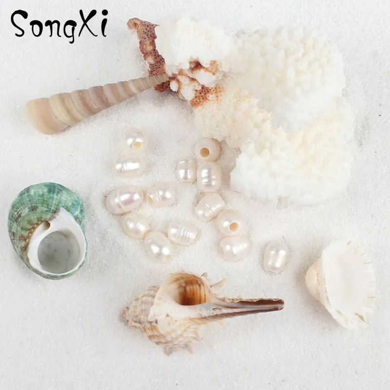 Круглые бусина для изготовления украшений из натурального овального жемчуга с