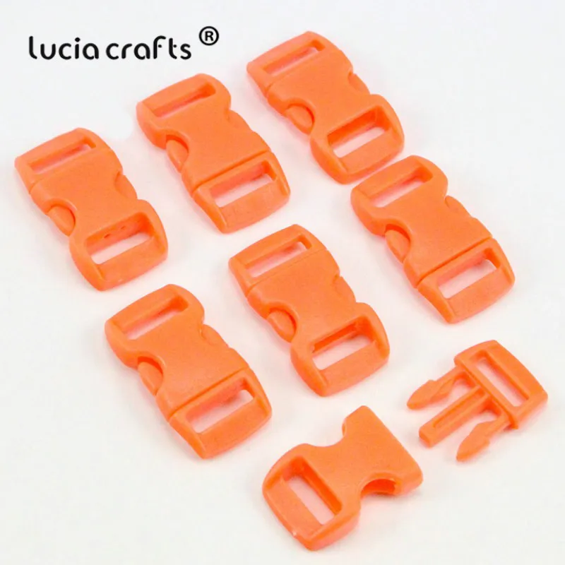 C10 Orange 6pcs Lucia ремесла 11 мм Пластиковые Контурные боковые пряжки застежки для Паракорда браслет рюкзаки одежда сумки декор E0302 - Цвет: C10 Orange 6pcs