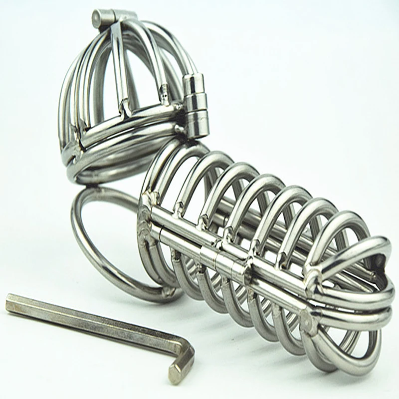 Новинка 2016 двойное кольцо на член мужское устройство верности Пояс клетка секс