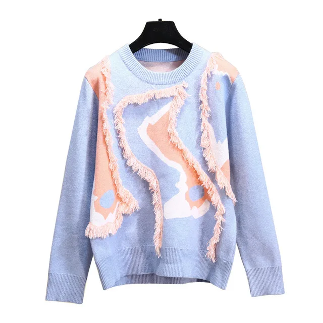 Оптовая продажа новинка осень-зима 2019 свитер в европейском стиле с вышивкой и