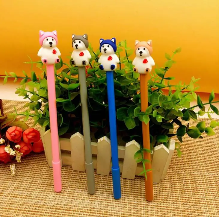 4 шт./компл. популярная Милая ручка с гелевыми чернилами Хаски одной собакой 0 5 мм