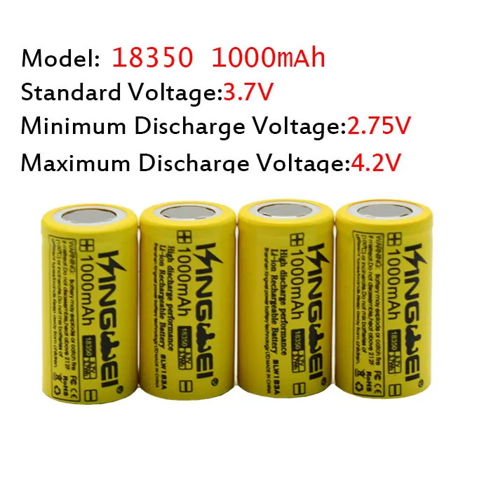 Светодиодный фонарик kingwei 10 шт. перезаряжаемый литий-ионный аккумулятор 3 7 В 1000