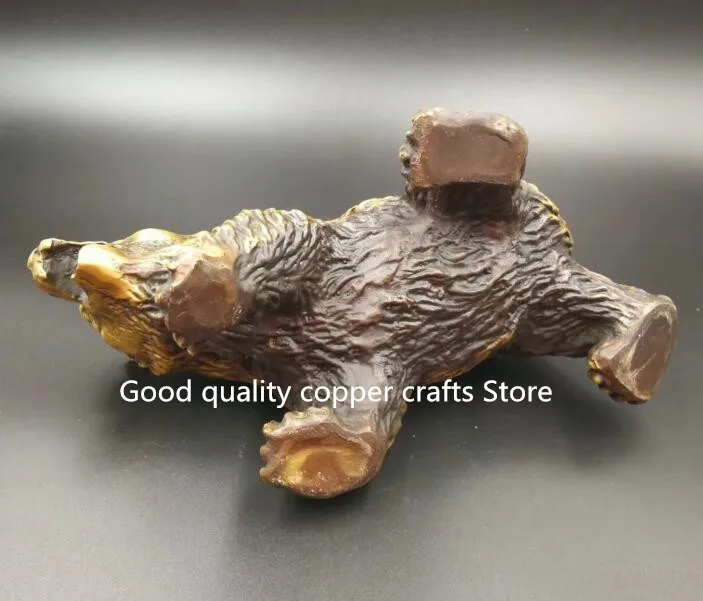 

China collection brass handicrafts black bear statue