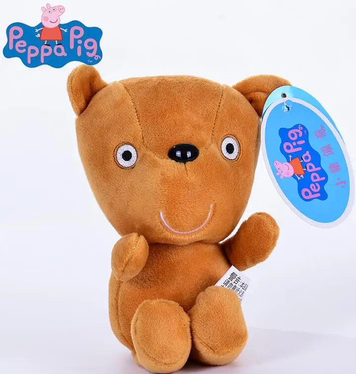 Подлинный 1 шт. плюшевая игрушка Peppa 30 см Peppa's Teddy bear Высокое качество Горячая Распродажа короткая нить животное свинья кукла для детского подарка - Цвет: bear
