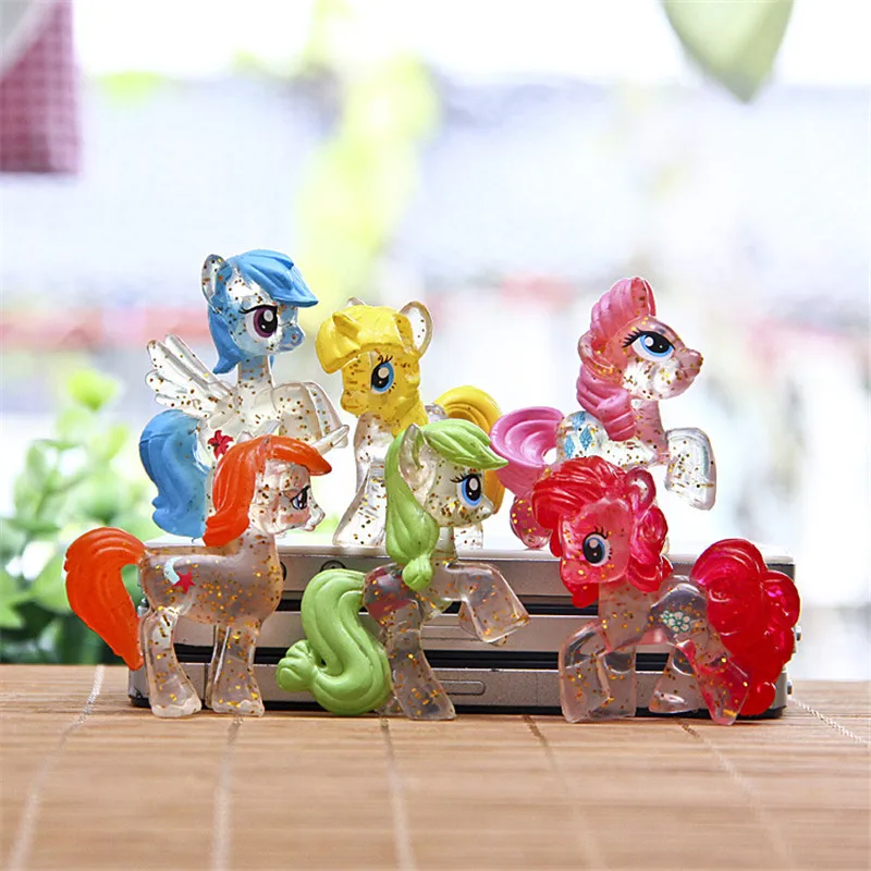 6 шт./лот маленькие лошади Фигурки игрушки Филли Единорог Коллекционная кукла