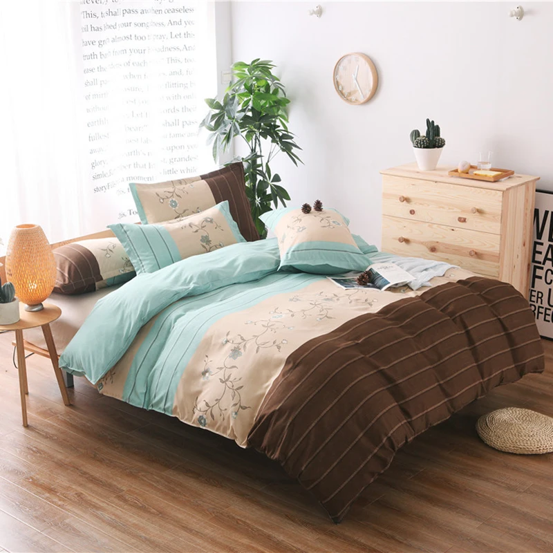 Красочные полосатый пододеяльник наволочка Постельное белье для взрослых и