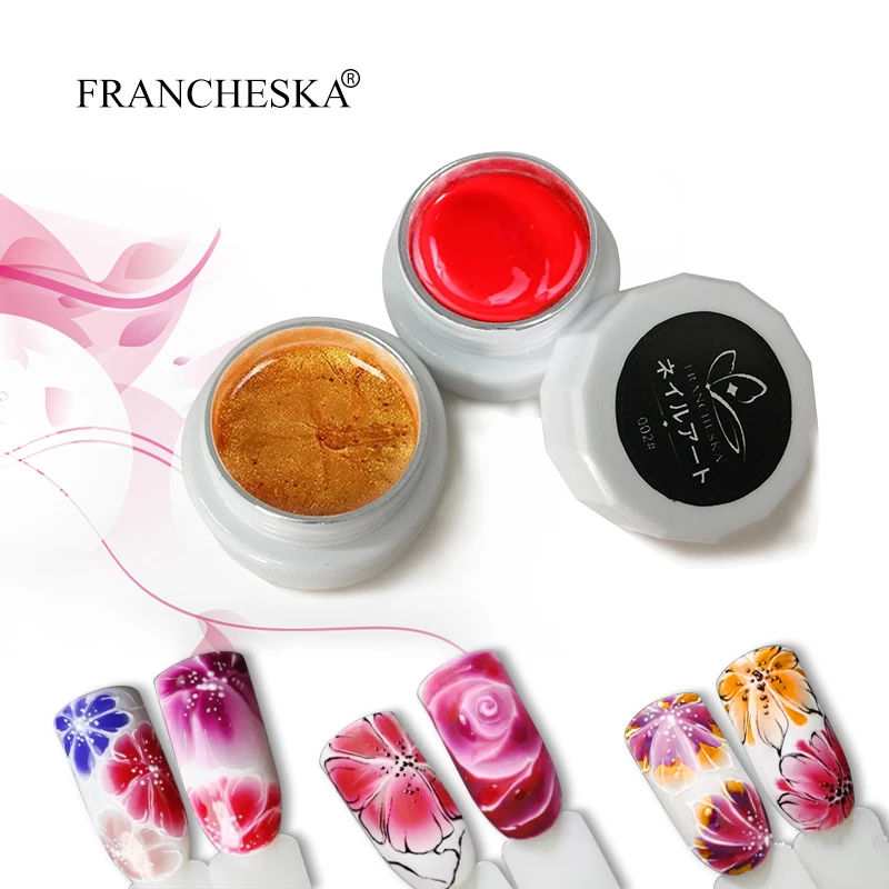 Franchesk питания UVGelpolish ногтей гель Лидер продаж 5 цветов Однотонная одежда замочить