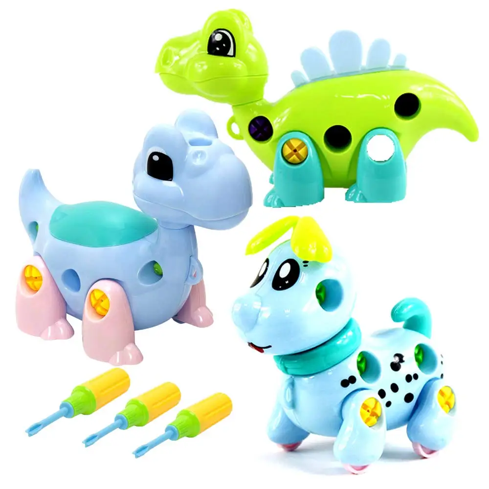 Разбирайте игрушки для детей DIY разборка сборки собаки и динозавра блоки