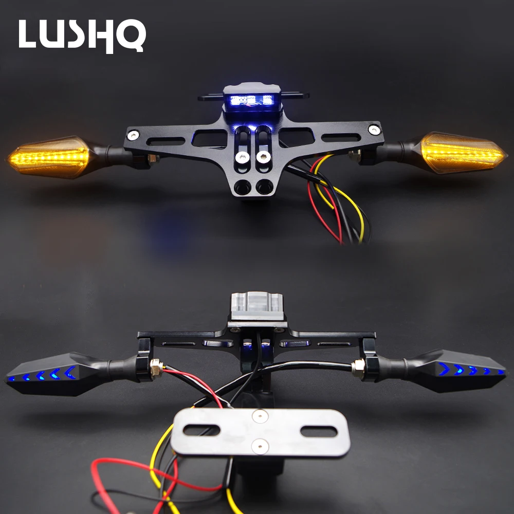 CNC мотоцикл номерной знак держатель Регулируемый поток LED для honda shadow 750 forza 125